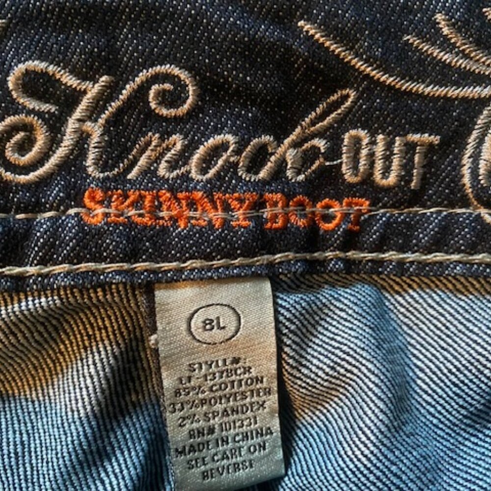 Refuge Knock Out Skinny Boot Cut Jeans Size 8L - Picture 6 of 7